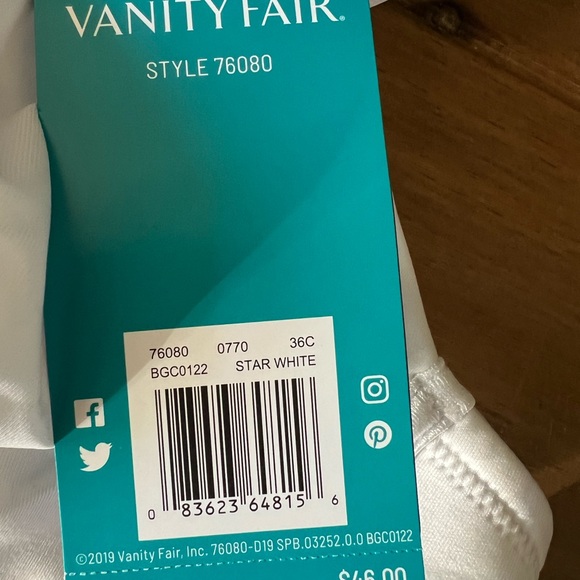Vanity Fair women’s underwire bra NWT. Size 36C comes from smoke free home. - Picture 5 of 6